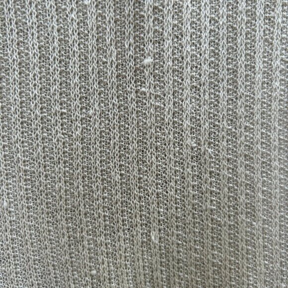 Eileen Fisher Taupe Linen Cotton Short Sleeve Cardigan, size Large - Picture 4 of 9